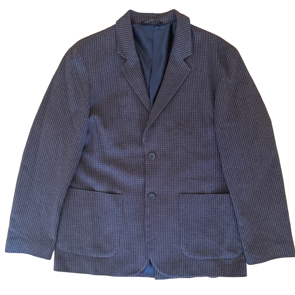 Zara Men's Classic Brown w/ Navy Check Blazer SZ L